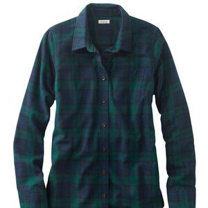 LL Bean Women's Scotch Plaid Flannel Shirt Slightly Fitted Medium